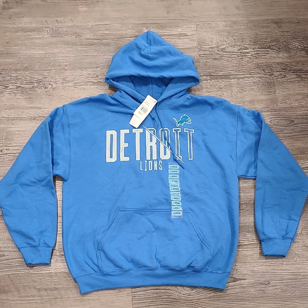 NFL Blue Detroit Lions Hoodie Size Large